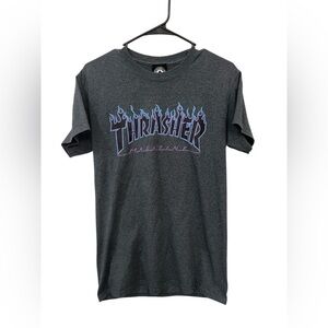 Thrasher Magazine Flame Logo Graphic Tee Gray – Size S